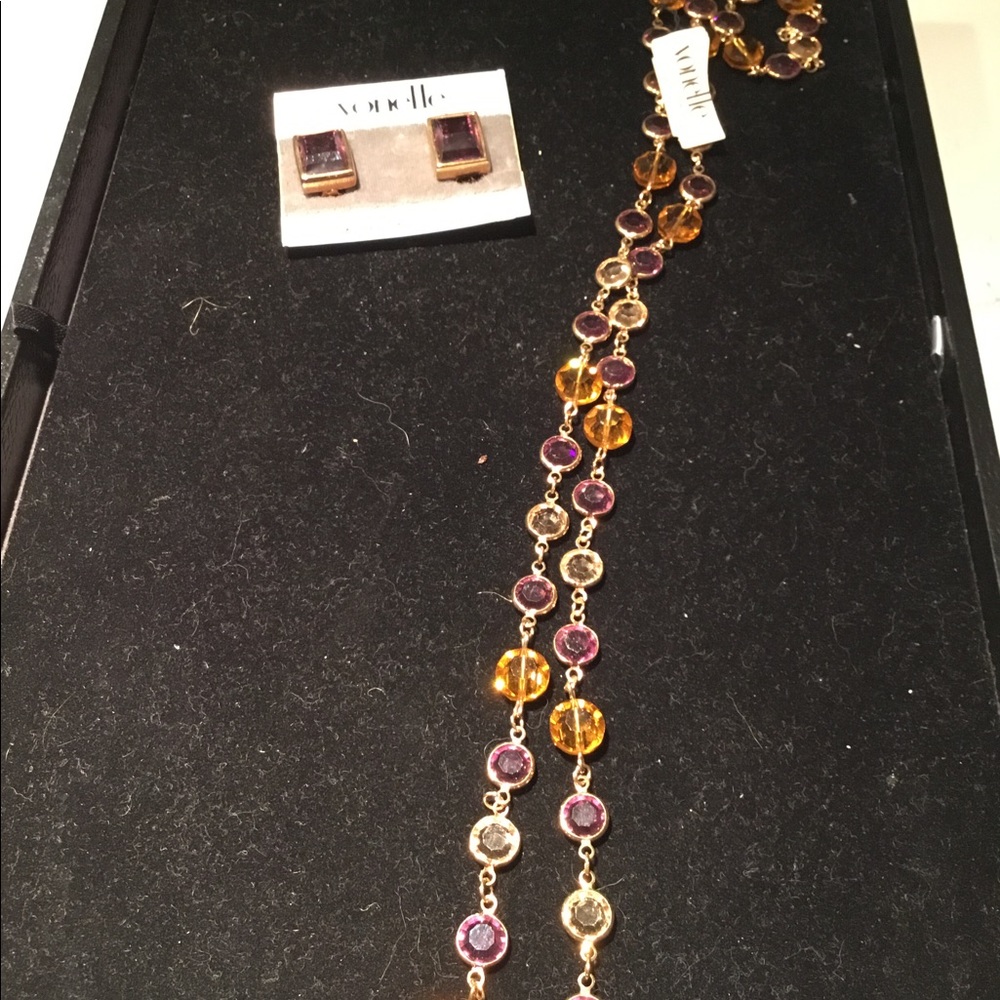 Swarovski crystal necklace and earring set